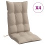 Cojines de silla con respaldo alto 4 uds tela Oxford gris taupe de , Cojines para sillas y sofás - Ref: Foro24-377627, Precio...