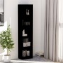 5-tier black plywood shelving unit 40x24x175 cm