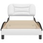 Cama con cabecero cuero sintético blanco y negro 80x200 cm de , Camas y somieres - Ref: Foro24-3207966, Precio: 180,52 €, Des...