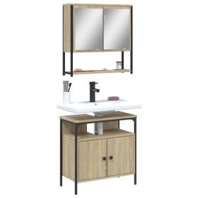 Set de muebles de baño 2 pzas madera contrachapada roble Sonoma de , Muebles de baño - Ref: Foro24-3214656, Precio: 105,99 €,...