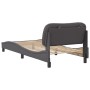 Estructura de cama con cabecero cuero sintético gris 90x190 cm de , Camas y somieres - Ref: Foro24-3207970, Precio: 169,40 €,...