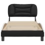 Estructura de cama con cabecero cuero sintético negro y blanco de , Camas y somieres - Ref: Foro24-3207972, Precio: 148,71 €,...