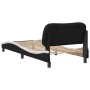 Estructura de cama con cabecero cuero sintético negro y blanco de , Camas y somieres - Ref: Foro24-3207972, Precio: 148,71 €,...