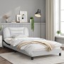 Bed frame with black and white synthetic leather headboard by , Beds and slatted bases - Ref: Foro24-3207987, Price: 162,18 €...