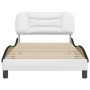 Estructura de cama con cabecero cuero sintético blanco y negro de , Camas y somieres - Ref: Foro24-3207987, Precio: 172,70 €,...