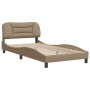 Estructura de cama cabecero cuero sintético capuchino 100x200cm de , Camas y somieres - Ref: Foro24-3207985, Precio: 163,58 €...