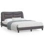 Bed frame with headboard gray synthetic leather 120x200cm by , Beds and slatted bases - Ref: Foro24-3207991, Price: 202,87 €,...