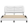 Estructura de cama cabecero cuero sintético blanco 140x200 cm de , Camas y somieres - Ref: Foro24-3208003, Precio: 213,06 €, ...