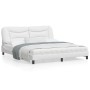 Estructura de cama cabecero cuero sintético blanco 180x200 cm de , Camas y somieres - Ref: Foro24-3208017, Precio: 258,92 €, ...