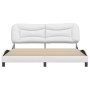 Estructura de cama cabecero cuero sintético blanco 180x200 cm de , Camas y somieres - Ref: Foro24-3208017, Precio: 258,92 €, ...