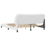 Estructura de cama cabecero cuero sintético blanco 180x200 cm de , Camas y somieres - Ref: Foro24-3208017, Precio: 258,92 €, ...