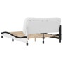 Estructura cama cabecero cuero sintético blanco negro 140x200cm de , Camas y somieres - Ref: Foro24-3208008, Precio: 220,23 €...