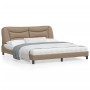 Estructura de cama cabecero cuero sintético capuchino 180x200cm de , Camas y somieres - Ref: Foro24-3208020, Precio: 260,11 €...