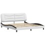 Estructura de cama con cabecero cuero sintético blanco y negro de , Camas y somieres - Ref: Foro24-3208022, Precio: 263,11 €,...