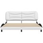 Estructura de cama con cabecero cuero sintético blanco y negro de , Camas y somieres - Ref: Foro24-3208022, Precio: 241,49 €,...