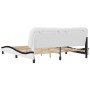 Estructura de cama con cabecero cuero sintético blanco y negro de , Camas y somieres - Ref: Foro24-3208022, Precio: 241,49 €,...