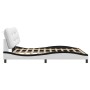 Estructura de cama con cabecero cuero sintético blanco y negro de , Camas y somieres - Ref: Foro24-3208022, Precio: 241,49 €,...