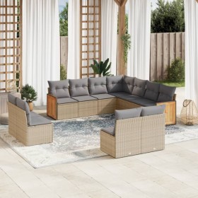 11-teiliges Gartensofa-Set mit beigen synthetischen Rattankissen von , Gartensets - Ref: Foro24-3227767, Preis: 732,95 €, Rab...