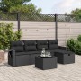 6-teiliges Gartensofa-Set und schwarze synthetische Rattankissen von , Gartensets - Ref: Foro24-3263781, Preis: 366,86 €, Rab...