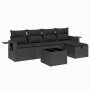 6-piece garden sofa set and black synthetic rattan cushions by , Garden sets - Ref: Foro24-3263781, Price: 384,94 €, Discount: %