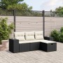 4-piece garden sofa set with black synthetic rattan cushions by , Garden sets - Ref: Foro24-3264372, Price: 284,59 €, Discoun...