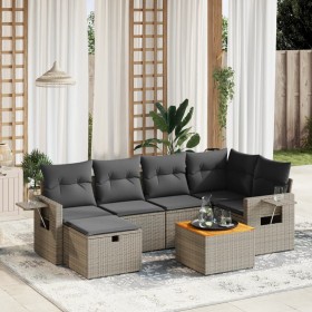 7-piece garden sofa set with gray PE rattan cushions by , Garden sets - Ref: Foro24-3264952, Price: 450,02 €, Discount: %