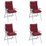 Low back chair cushions 4 pcs red red Oxford fabric by , Cushions for chairs and sofas - Ref: Foro24-377699, Price: 67,60 €, ...