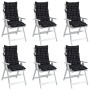 High back chair cushions 6 pcs black plaid fabric by , Cushions for chairs and sofas - Ref: Foro24-377652, Price: 90,83 €, Di...