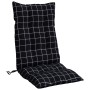 High back chair cushions 6 pcs black plaid fabric by , Cushions for chairs and sofas - Ref: Foro24-377652, Price: 90,83 €, Di...