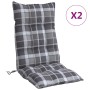 High back chair cushions 2 pcs gray plaid Oxford fabric by , Cushions for chairs and sofas - Ref: Foro24-377644, Price: 54,97...