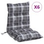 Low back chair cushions 6 pcs gray plaid Oxford fabric by , Cushions for chairs and sofas - Ref: Foro24-377715, Price: 101,33...