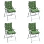 Low back chair cushions 4 pcs leaf print fabric by , Cushions for chairs and sofas - Ref: Foro24-377729, Price: 61,19 €, Disc...