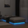 Estructura de cama con luces LED gris hormigón 90x190 cm de , Camas y somieres - Ref: Foro24-839542, Precio: 109,14 €, Descue...