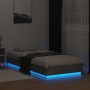 Estructura de cama con luces LED gris hormigón 90x200 cm de , Camas y somieres - Ref: Foro24-839514, Precio: 107,94 €, Descue...