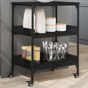 Black engineered wood kitchen cart 60x41x80.5 cm by , Kitchen and dining carts - Ref: Foro24-842401, Price: 74,99 €, Discount: %