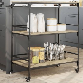 Sonoma oak engineered wood kitchen cart 100.5x50x105cm by , Kitchen and dining carts - Ref: Foro24-842332, Price: 86,64 €, Di...