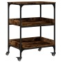 Smoked oak engineered wood kitchen cart 60x41x80.5 cm by , Kitchen and dining carts - Ref: Foro24-842403, Price: 71,99 €, Dis...