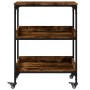 Smoked oak engineered wood kitchen cart 60x41x80.5 cm by , Kitchen and dining carts - Ref: Foro24-842403, Price: 71,99 €, Dis...