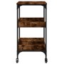 Smoked oak engineered wood kitchen cart 60x41x80.5 cm by , Kitchen and dining carts - Ref: Foro24-842403, Price: 71,99 €, Dis...