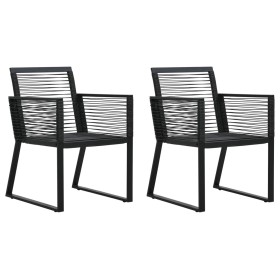 Gartenstühle 2 Einheiten aus schwarzem PVC-Rattan von vidaXL, Gartenstühle - Ref: Foro24-48572, Preis: 159,25 €, Rabatt: %