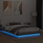 Estructura de cama con luces LED gris Sonoma 120x200 cm de , Camas y somieres - Ref: Foro24-3209805, Precio: 140,99 €, Descue...