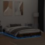 Estructura de cama con luces LED roble ahumado 140x190 cm de , Camas y somieres - Ref: Foro24-3209811, Precio: 140,37 €, Desc...