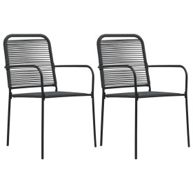 Garden chairs 2 units cotton rope and black steel by vidaXL, Garden chairs - Ref: Foro24-48568, Price: 88,99 €, Discount: %