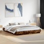 Estructura de cama madera de ingeniería roble ahumado 200x200cm de , Camas y somieres - Ref: Foro24-3209832, Precio: 148,31 €...