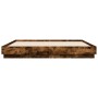 Smoked oak engineered wood bed frame 200x200cm by , Beds and slatted bases - Ref: Foro24-3209832, Price: 148,31 €, Discount: %