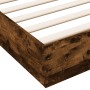 Smoked oak engineered wood bed frame 200x200cm by , Beds and slatted bases - Ref: Foro24-3209832, Price: 148,31 €, Discount: %