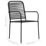 Garden chairs 2 units cotton rope and black steel by vidaXL, Garden chairs - Ref: Foro24-48568, Price: 88,99 €, Discount: %