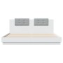 Bed frame with headboard and white LED lights 160x200 cm by , Beds and slatted bases - Ref: Foro24-3209996, Price: 209,37 €, ...