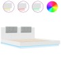 Estructura de cama con cabecero y luces LED blanco 200x200 cm de , Camas y somieres - Ref: Foro24-3209982, Precio: 292,81 €, ...