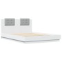 Bed frame with headboard and white LED lights 140x200 cm by , Beds and slatted bases - Ref: Foro24-3210010, Price: 196,50 €, ...